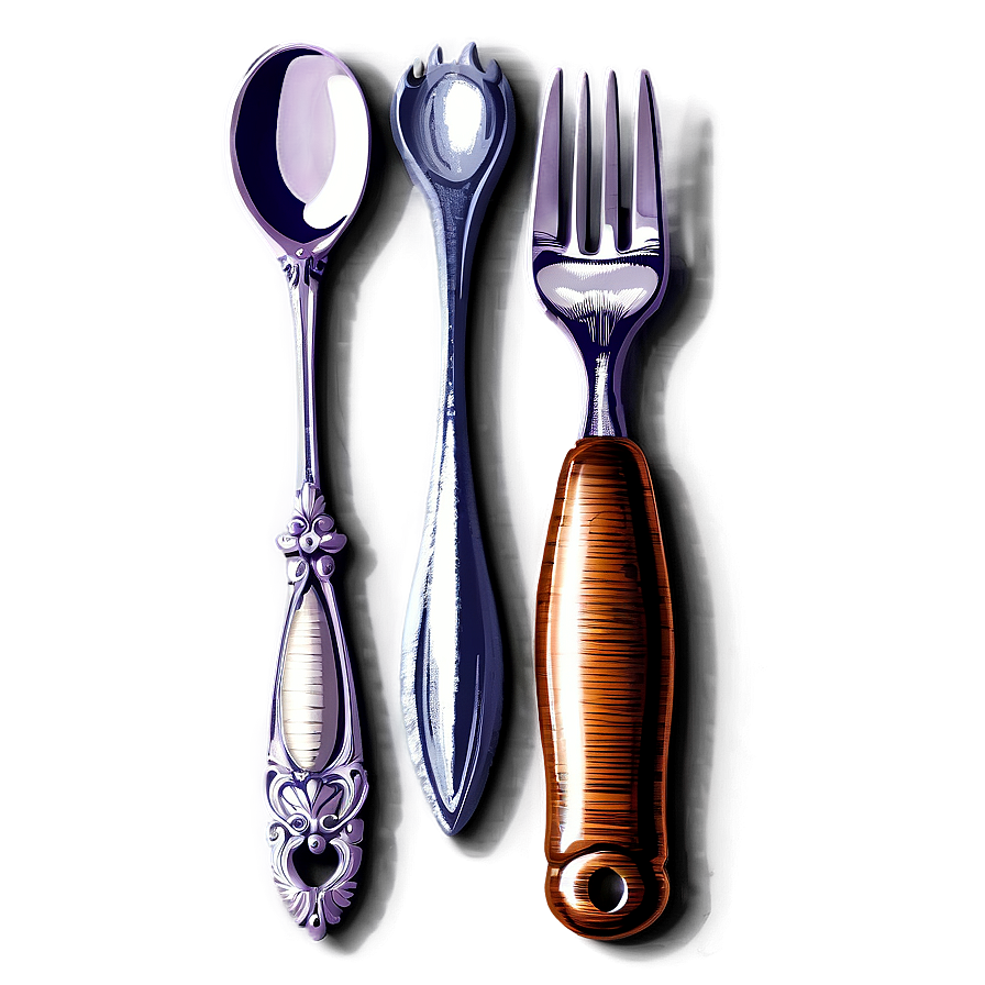 Vintage Utensils Illustration Png Mpk