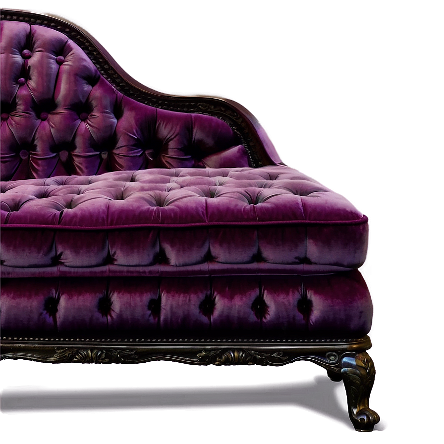 Vintage Velvet Couch Png Fmk