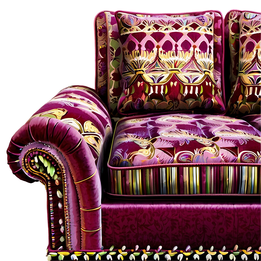 Vintage Velvet Sofa Png Jxl