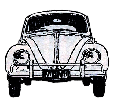 Vintage Volkswagen Beetle Illustration PNG with transparent background