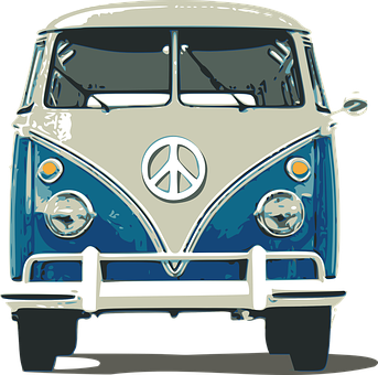 Vintage Volkswagen Bus Illustration PNG with transparent background