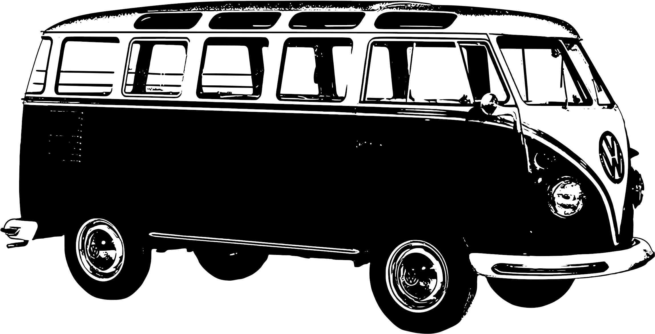 Vintage Volkswagen Bus Silhouette