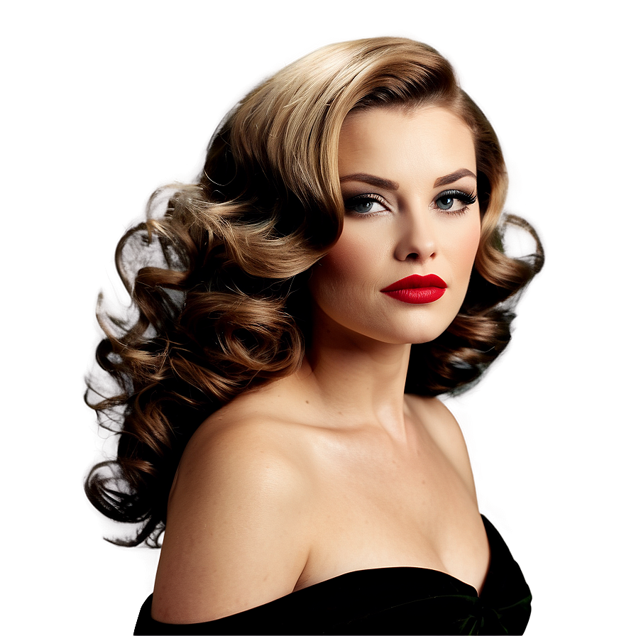 Vintage Waves Hair Png Xdk17