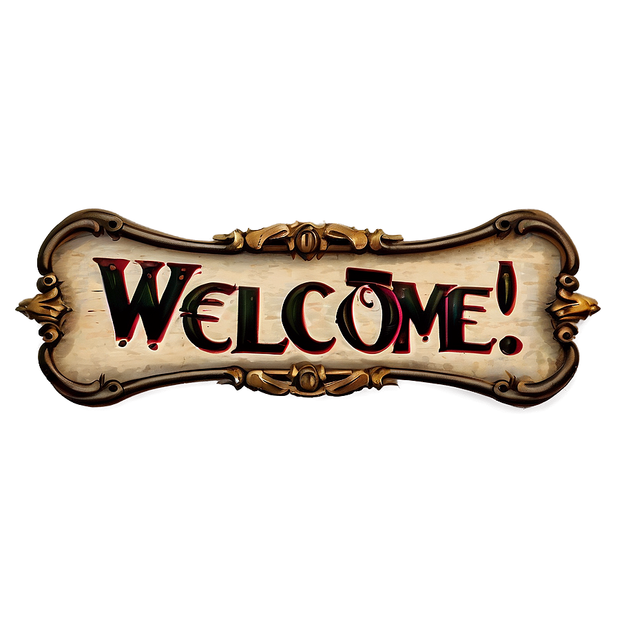 Vintage Welcome Sign Png 05232024