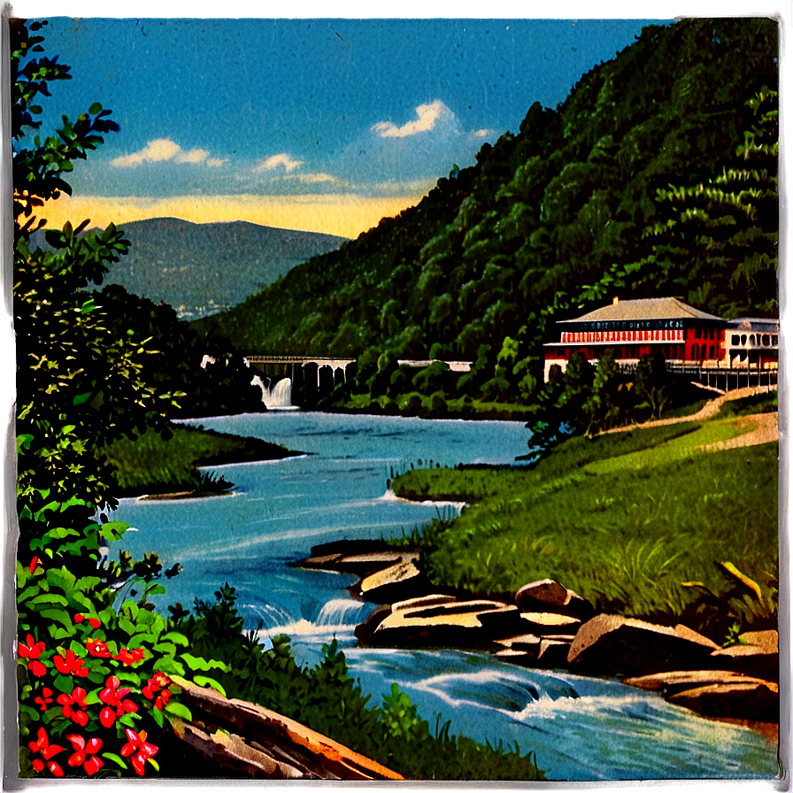 Vintage West Virginia Postcard Png 18