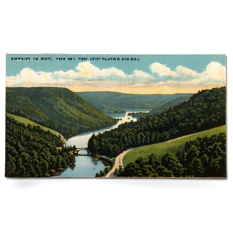 Vintage West Virginia Postcard Png Lgy96