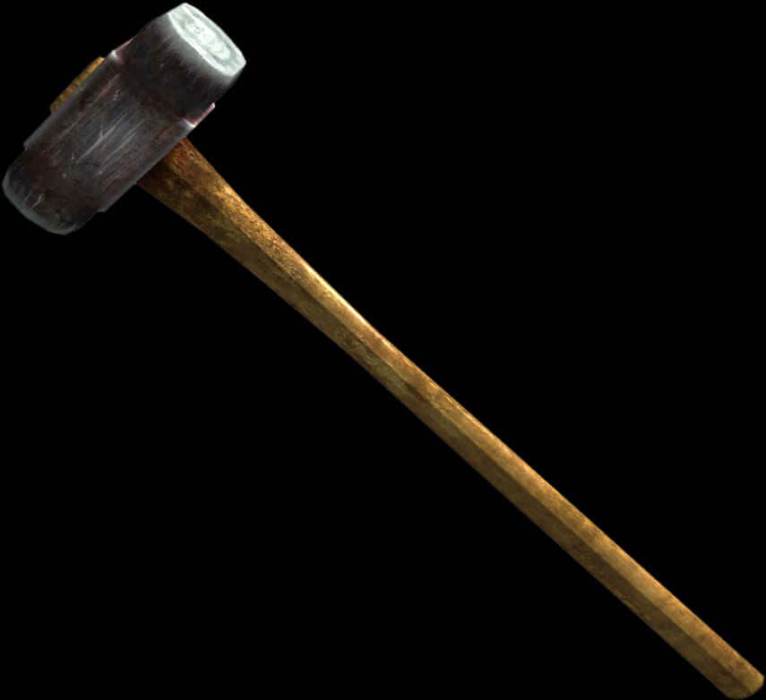 Vintage Wooden Handle Hammer PNG image with a transparent background, free high-resolution download