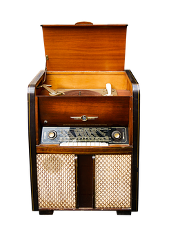 Vintage Wooden Radio Cabinet