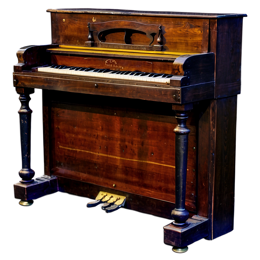 Vintage Wooden Upright Piano Png 06272024