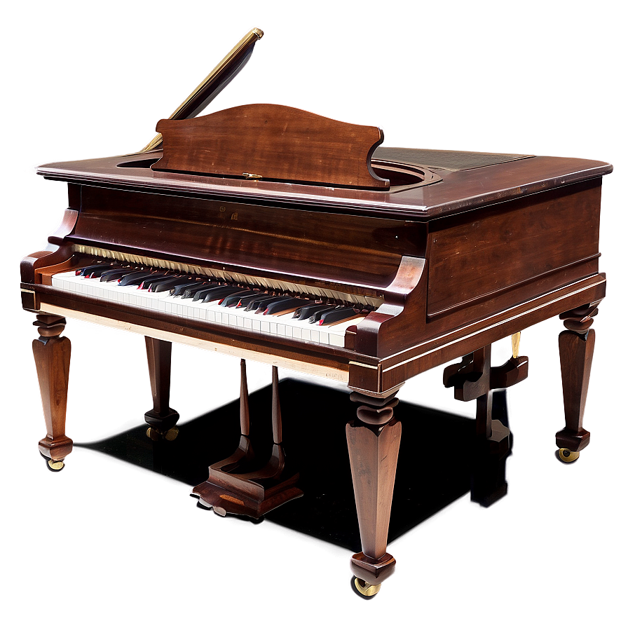 Vintage Wooden Upright Piano Png 06272024