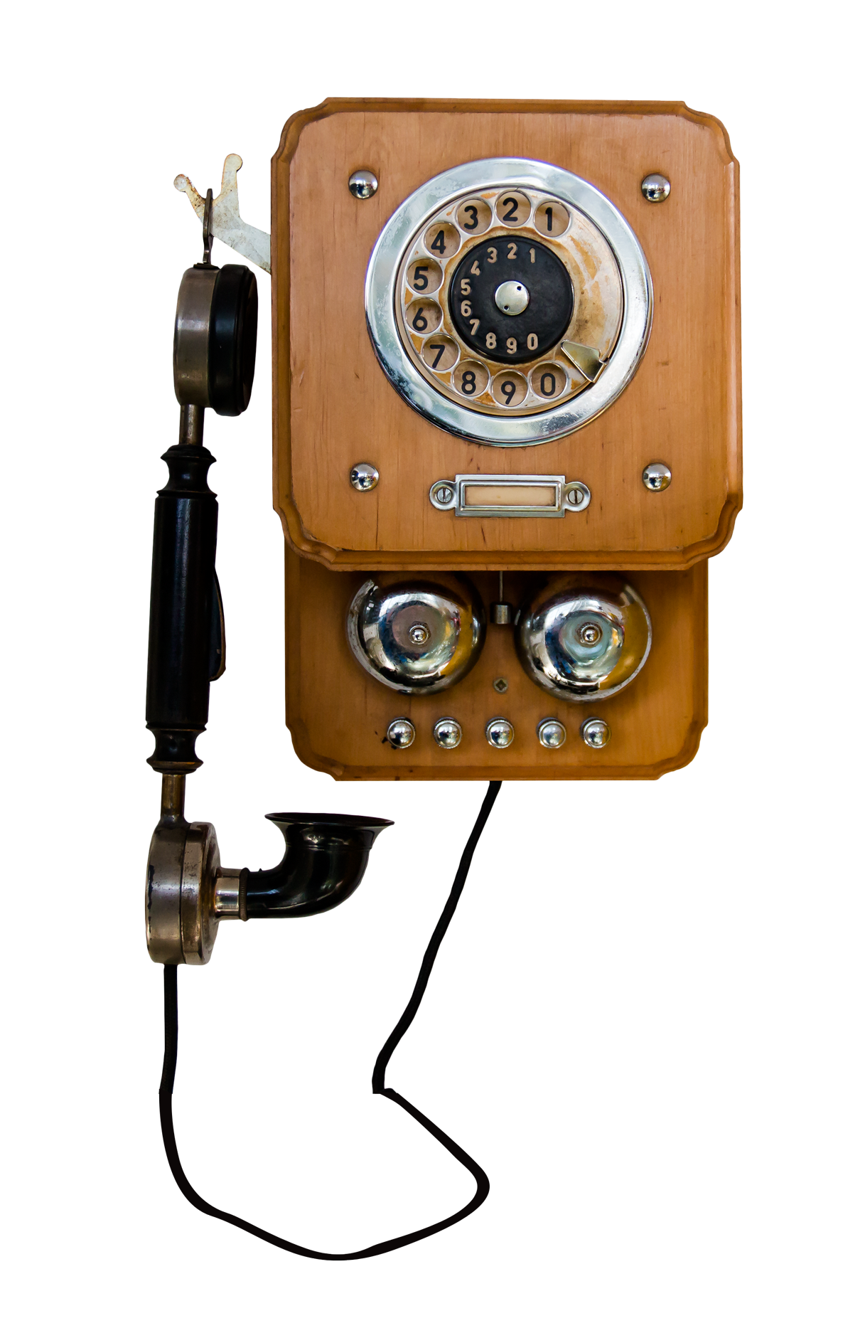 Vintage Wooden Wall Telephone