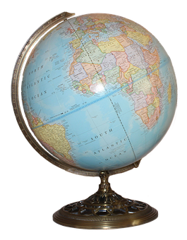 Vintage World Globeon Stand PNG with transparent background