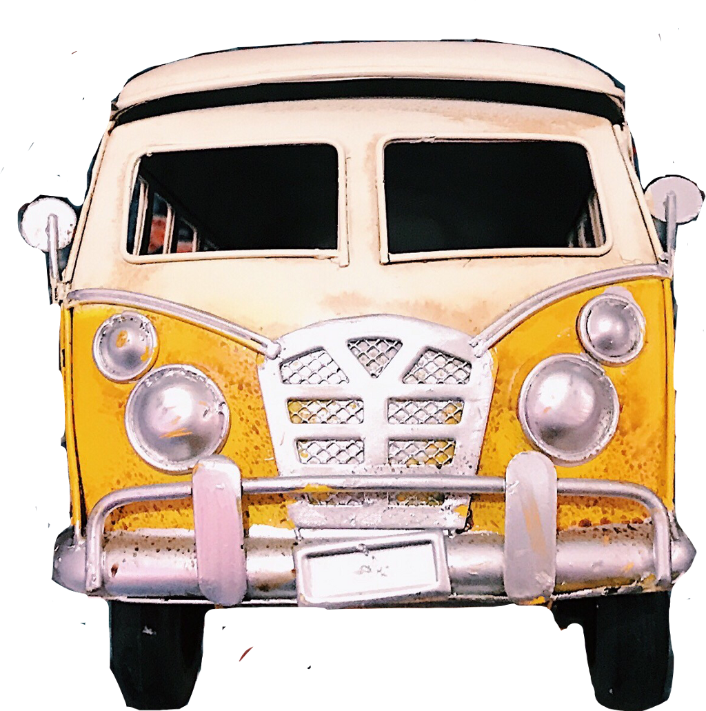 Vintage Yellow Hippie Van