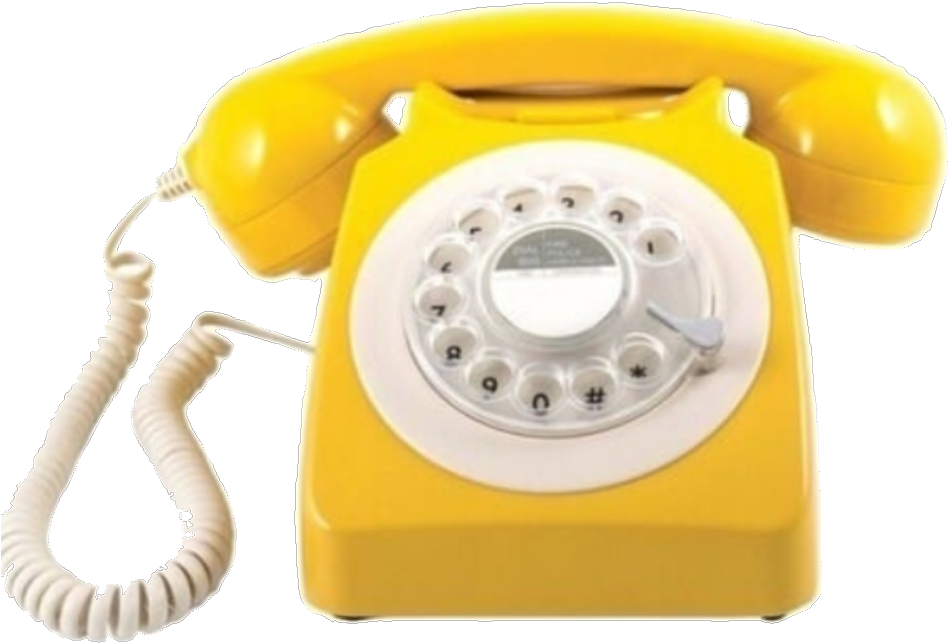 Vintage Yellow Rotary Phone