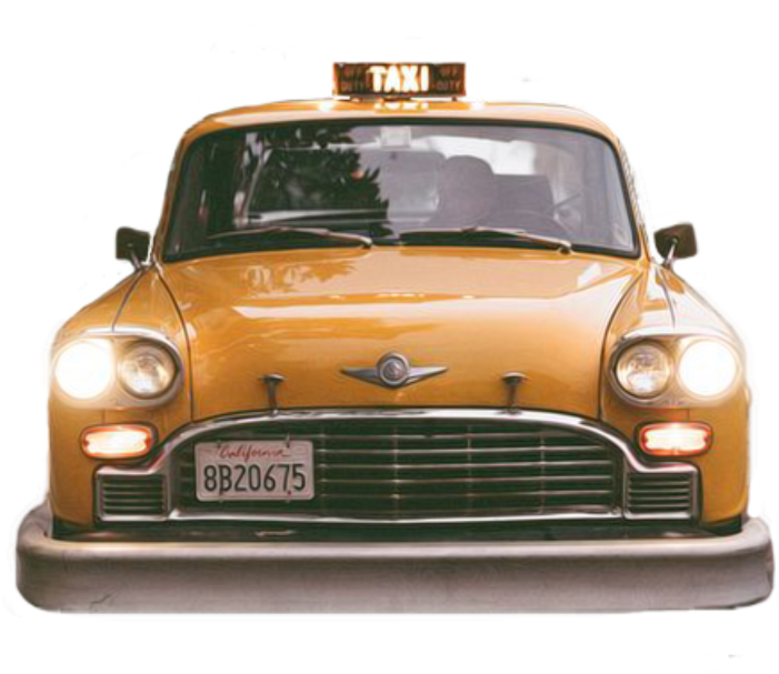 Vintage Yellow Taxi Front View