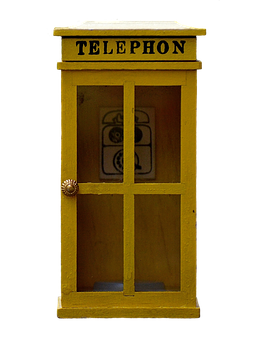 Vintage Yellow Telephone Booth