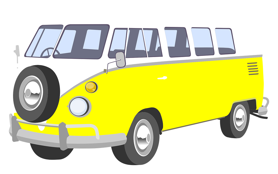 Vintage Yellow Volkswagen Bus