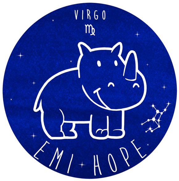 Virgo Zodiac Hippo Illustration