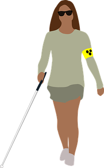 Visually Impaired Person Walking