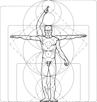 Vitruvian Man Silhouette