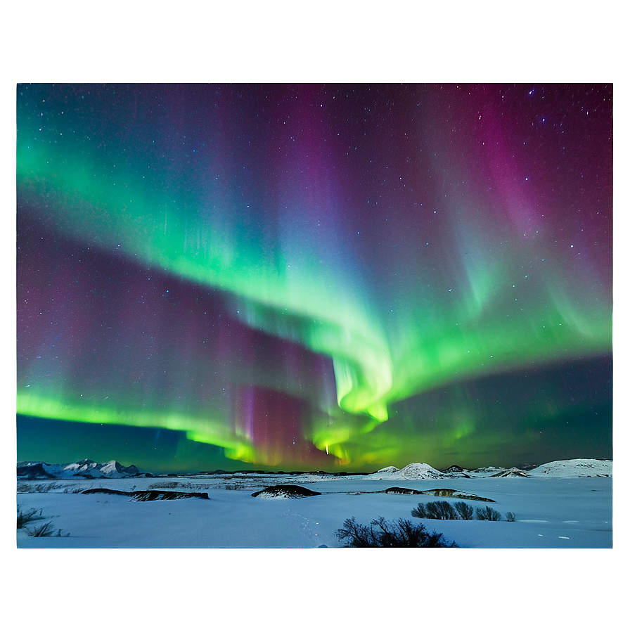 Vivid Aurora Over Tundra Png Mip