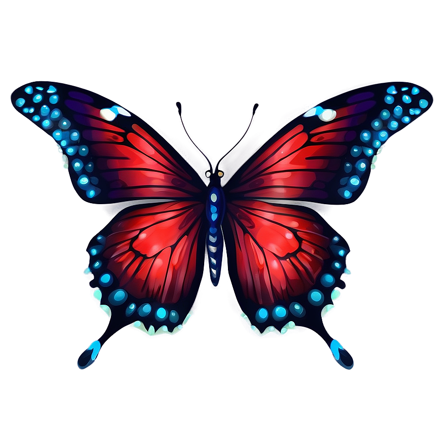 Vivid Red Butterfly Clipart Png 80