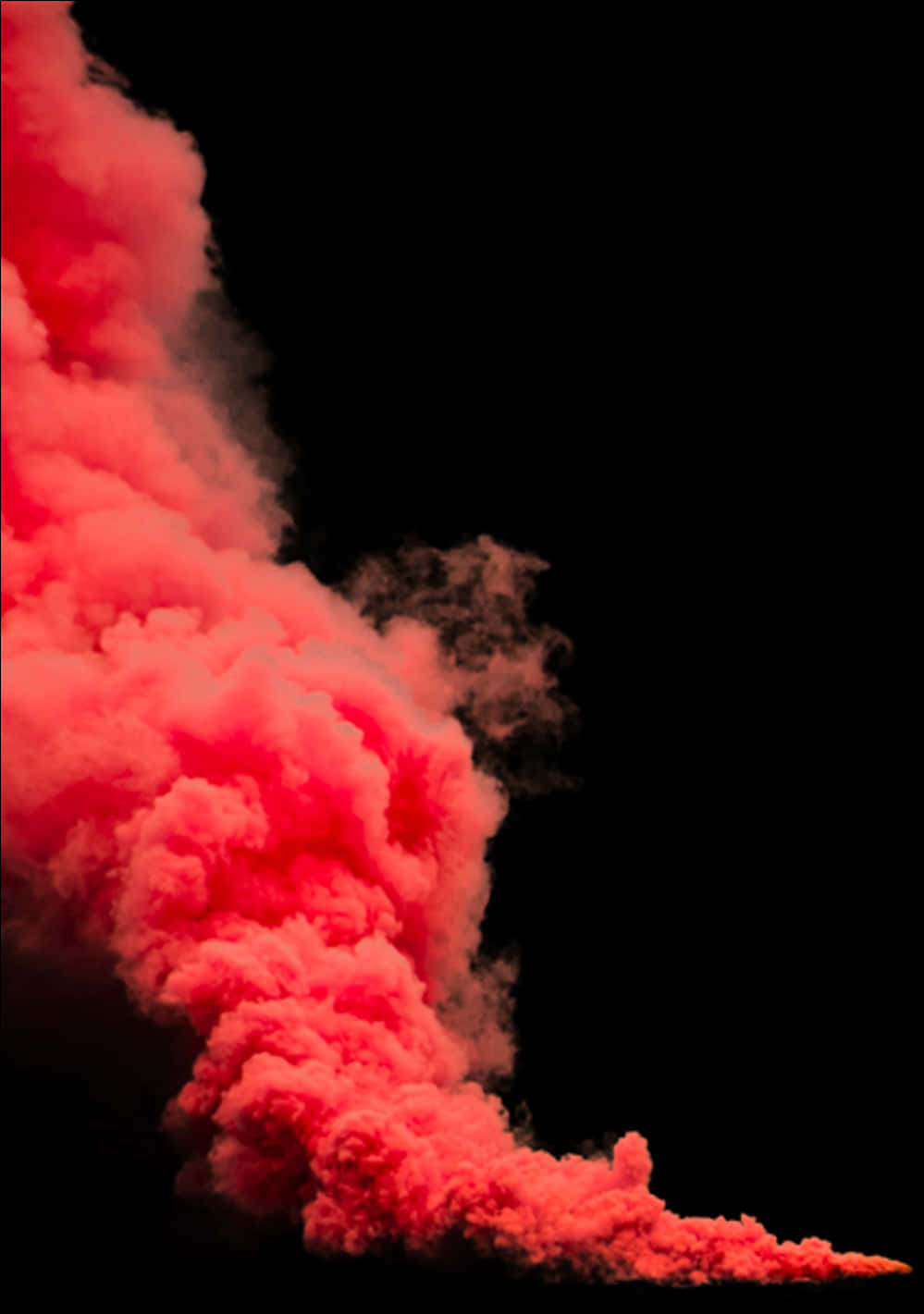 Vivid Red Smoke Plume