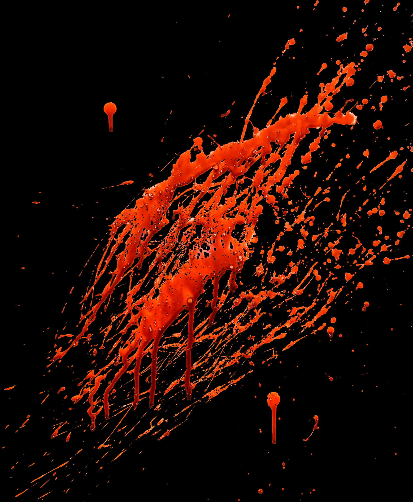 Vivid Red Splatter Against Black