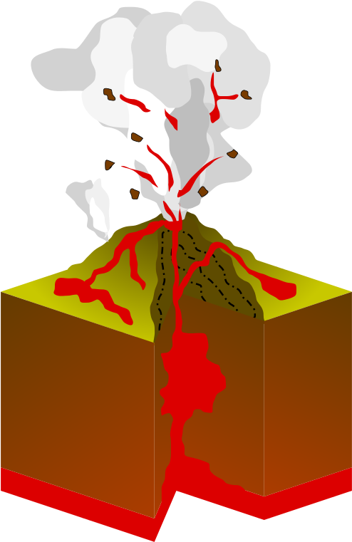 Cross Section Volcano Free Vector, HD Png Download PNG with transparent background