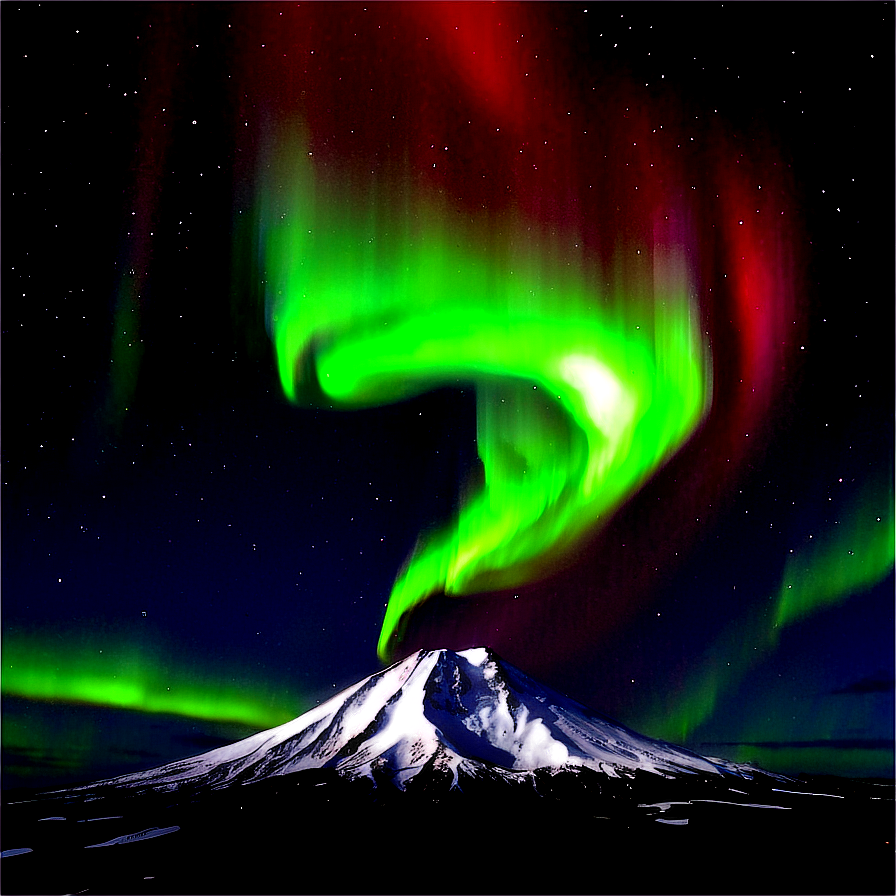 Volcano And Aurora Borealis Png Xls41