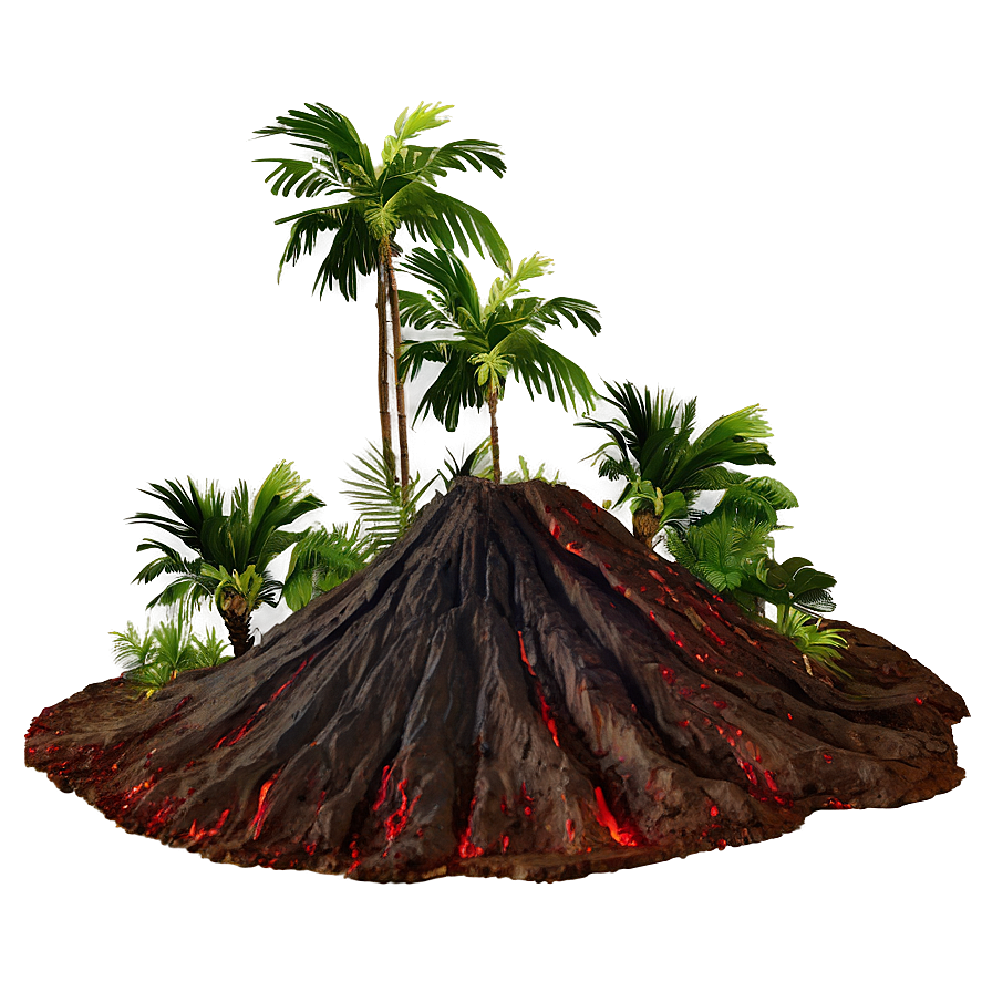 Volcano And Tropical Forest Png 05232024