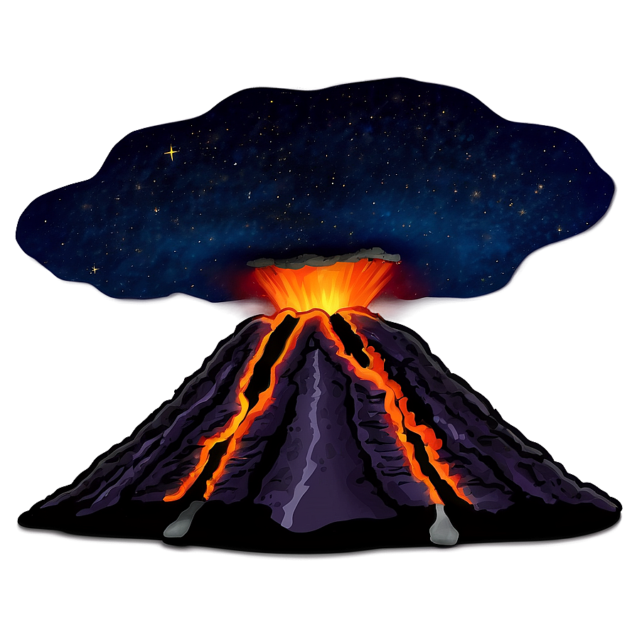 Volcano In Night Sky Png Imn34