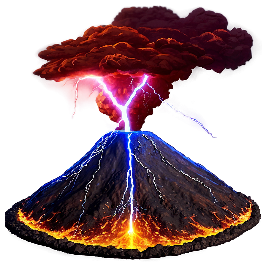 Volcano Lightning Storm Png Qfu