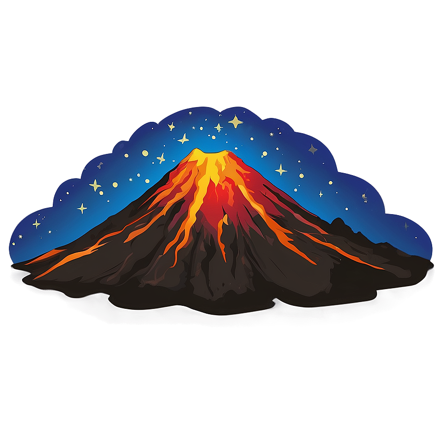 Volcano Under Stars Png Kmq68