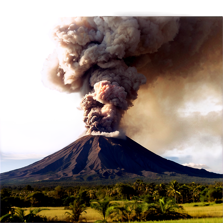 Volcano With Ash Plume Png Vay26