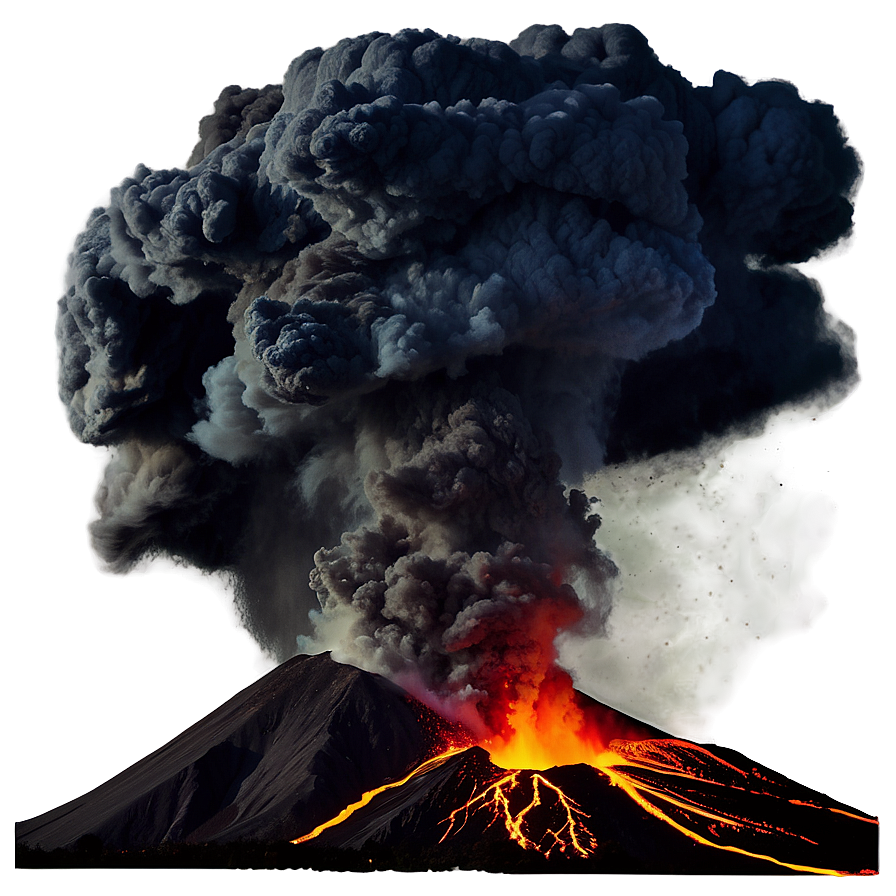 Volcano With Thunderstorm Png Hmp