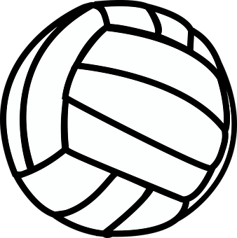 Volleyball Icon Blackand White PNG with transparent background