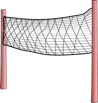Volleyball Netand Pole PNG with transparent background