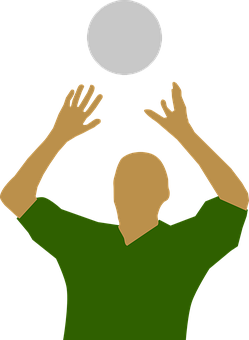 Volleyball Player Blocking Ball PNG with transparent background