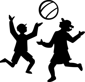 Volleyball Silhouette Against Black Background PNG with transparent background