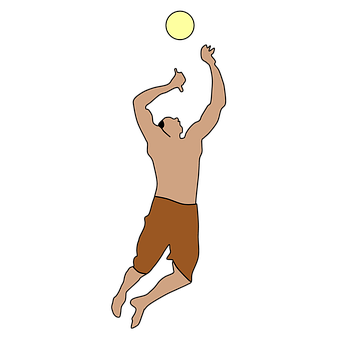 Volleyball Spike Silhouette PNG with transparent background