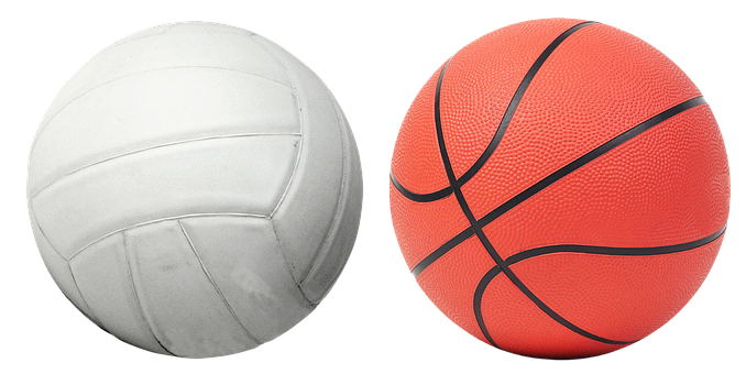 Volleyballand Basketball Sideby Side PNG with transparent background