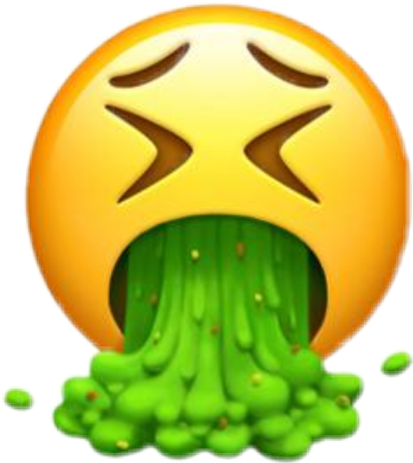 Vomiting Emoji Graphic PNG with transparent background