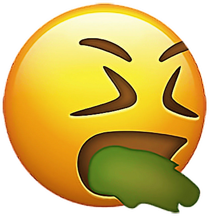 Vomiting Emoji Graphic PNG with transparent background
