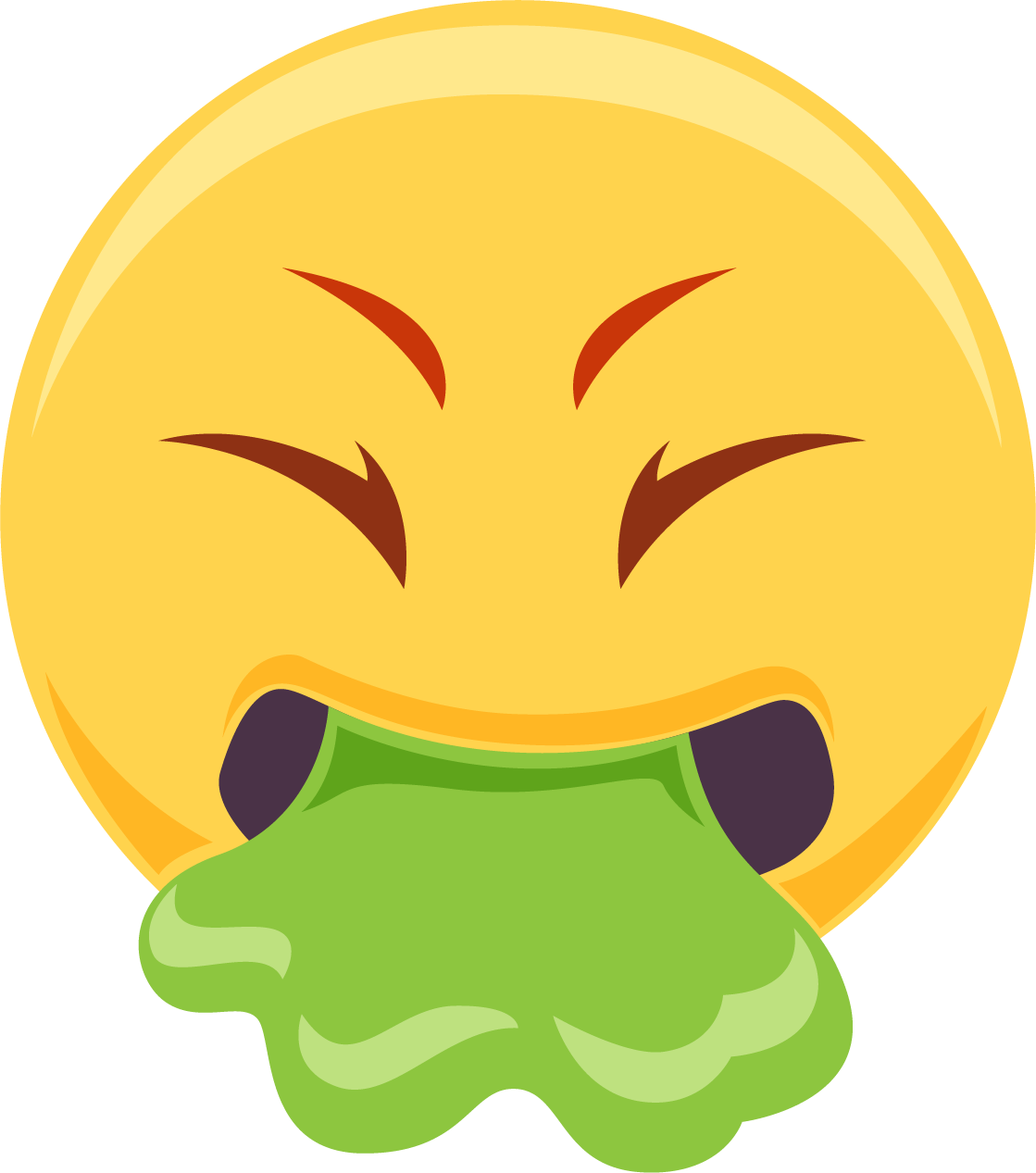 Vomiting Emoji Illustration PNG with transparent background
