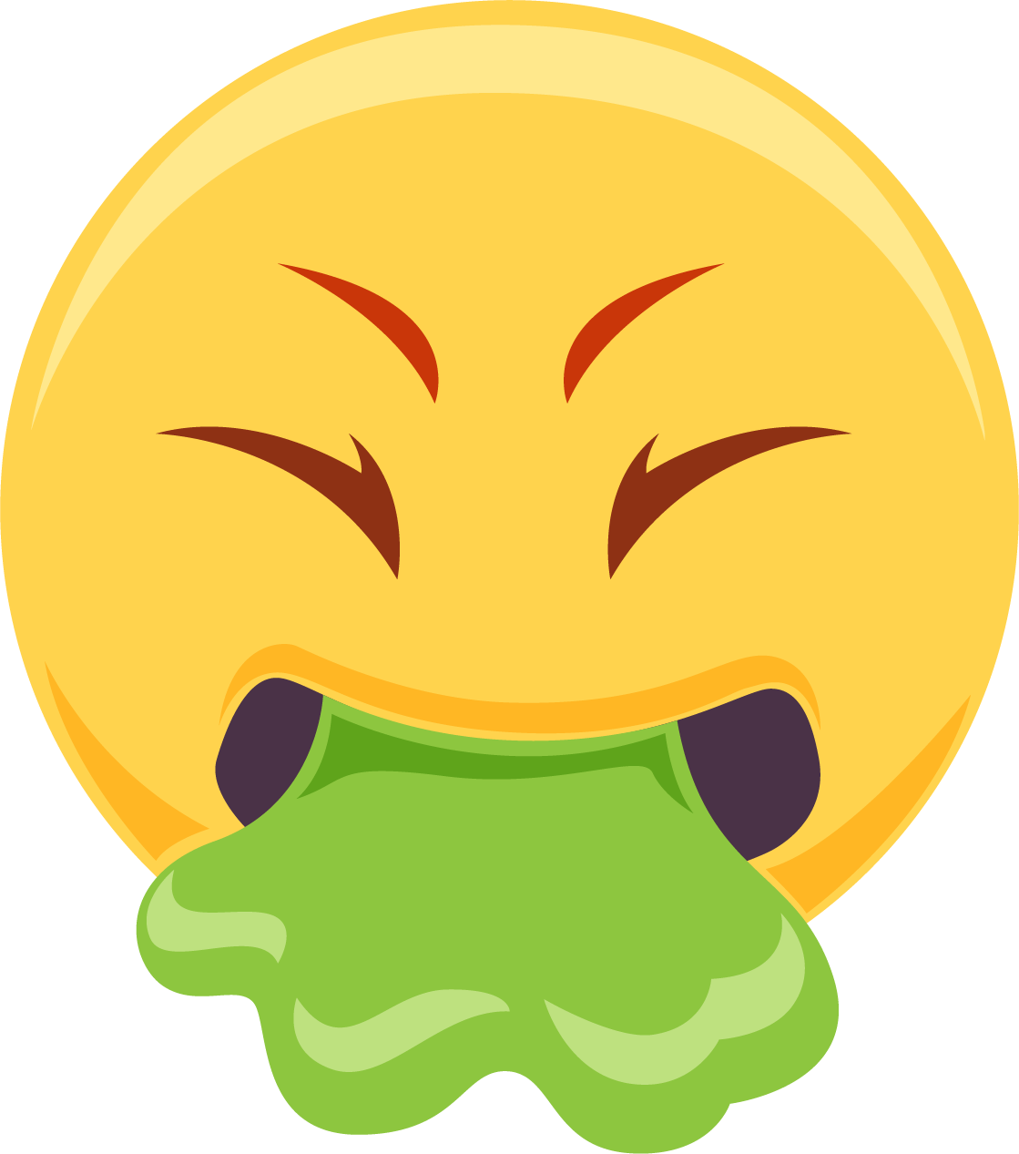 Vomiting Emoji Illustration PNG with transparent background
