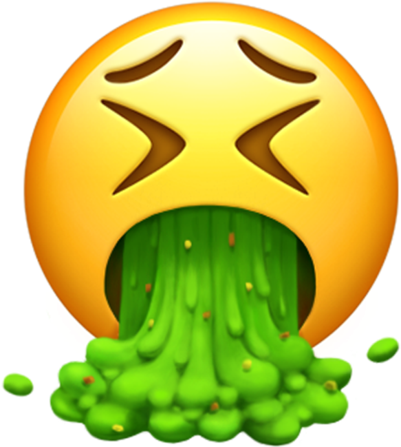 Vomiting Emoji Illustration PNG with transparent background