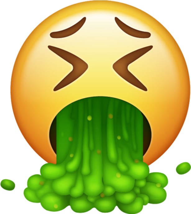 Vomiting Emoji Illustration PNG with transparent background