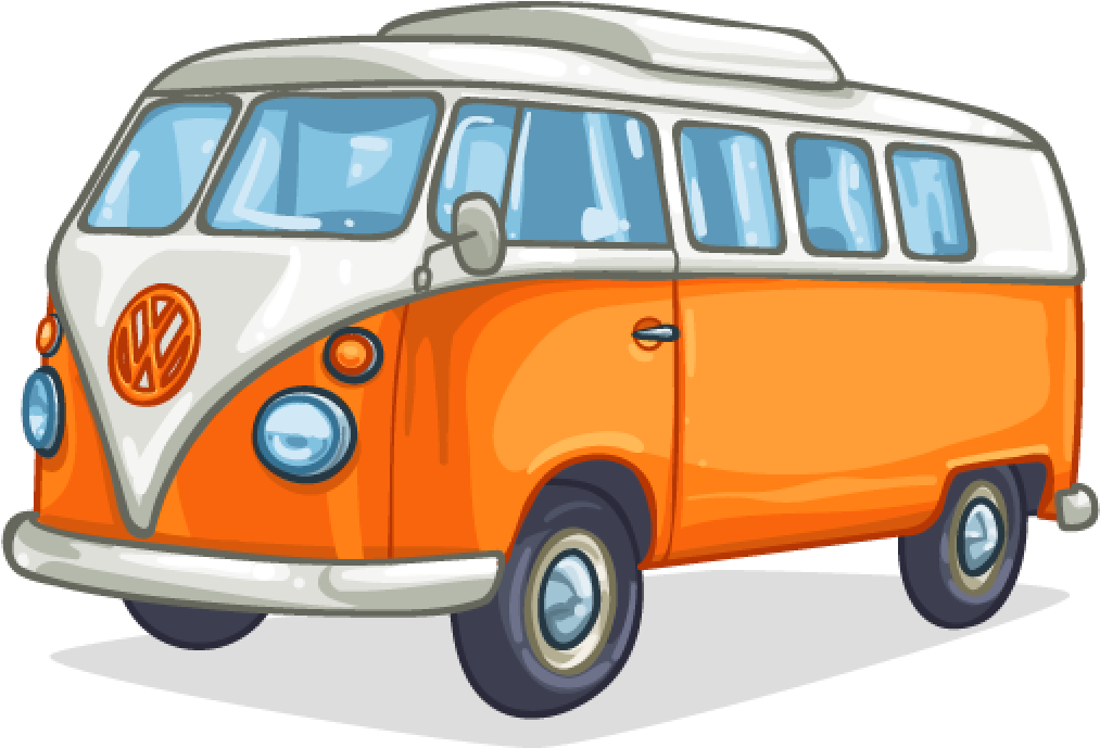 Vw Bus Art - Van Cartoon Png, Transparent Png PNG with transparent background