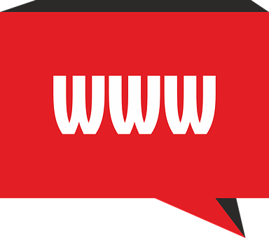 W W W Icon Speech Bubble Red Background